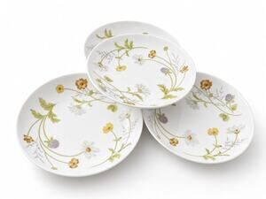 Vintage Mikasa Heather Fine China Set of 4 Rimmed Soup Bowls L5005 Japan
